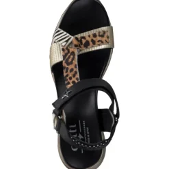 Damen Cetti Sandaletten<C1317, Plateau-Sandaletten, Damen, leopardo multicolor