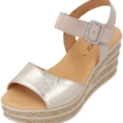 Damen Gabor fashion Sandaletten<Gabor 44.651, Plateau-Sandaletten, Damen, puder/rouge