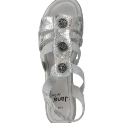 Damen Jana Shoes Sandaletten<28165, Keilsandaletten, Damen, GREY/FLOWER