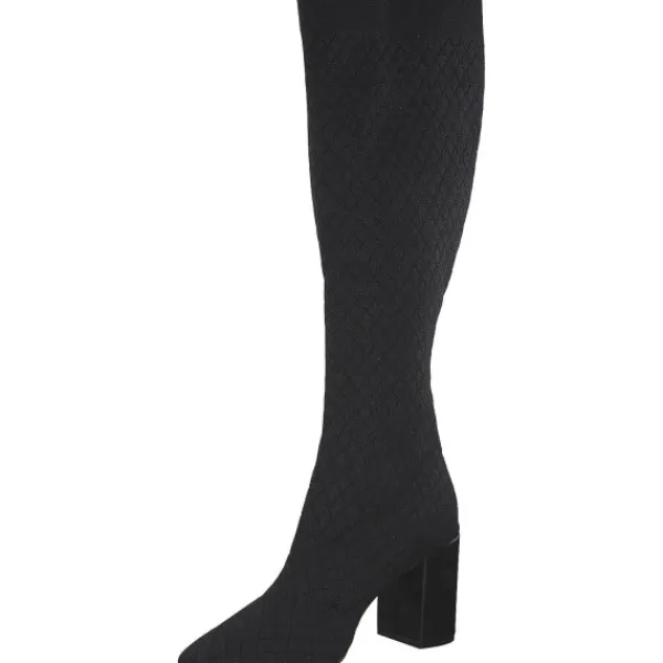 Damen La Strada Stiefel<2223635-4500 OVERKNEE BOOT, Stiefel, Damen, BLACK /SILVER KNITTED