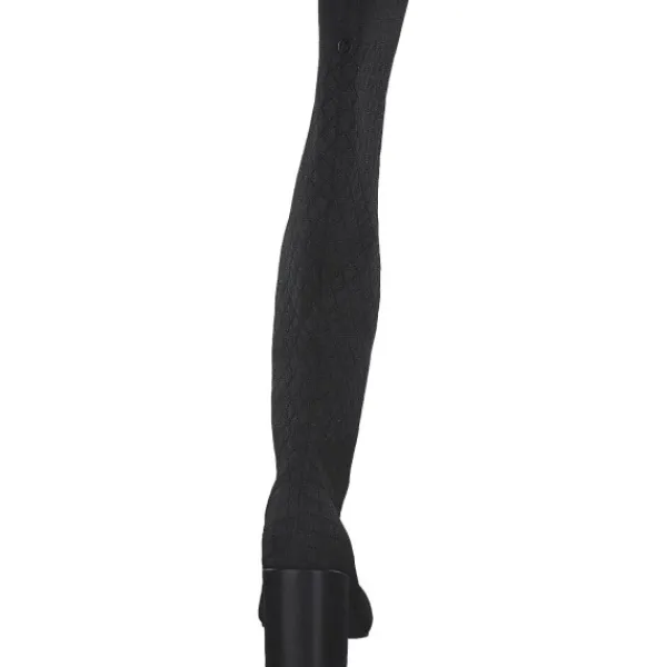 Damen La Strada Stiefel<2223635-4500 OVERKNEE BOOT, Stiefel, Damen, BLACK /SILVER KNITTED