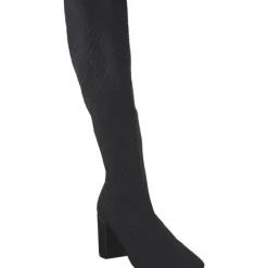 Damen La Strada Stiefel<2223635-4500 OVERKNEE BOOT, Stiefel, Damen, BLACK /SILVER KNITTED