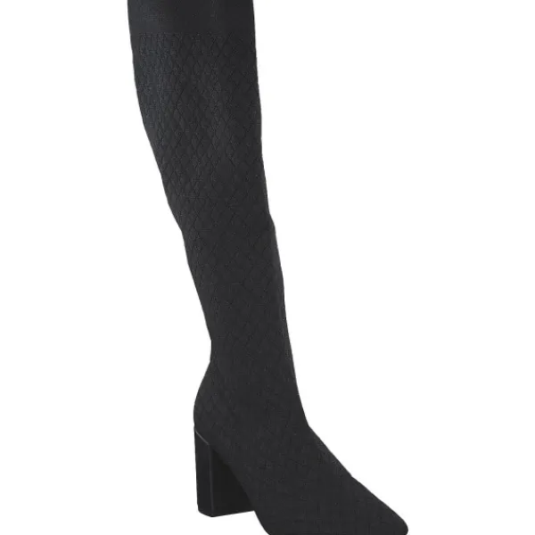 Damen La Strada Stiefel<2223635-4500 OVERKNEE BOOT, Stiefel, Damen, BLACK /SILVER KNITTED