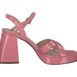 Damen La Strada Sandaletten<2201027, Plateau-Sandaletten, Damen, coral wrinkle patent