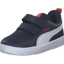 Kinder Puma Slipper<310252/003 Courtflex V3 V Inf navy/ white- red, Sportliche Slipper, Kinder, n