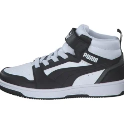 Kinder Puma Stiefel<393832/001 Rebound V6 Mid AC+PS, Stiefel, Kinder, white- black-shadow