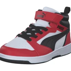 Kinder Puma Stiefel<393832/003 Rebound V6 Mid AC+PS, Stiefel, Kinder, white- black-for all