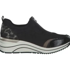 Damen Remonte Sneakers<D0T08-02, Slip-On-Sneaker, Damen, black/schwarz/bronze/schwarz/g