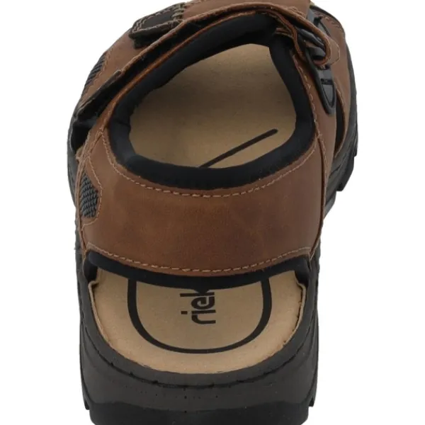 Herren Rieker Sandalen<26156, Outdoorsandalen, Herren, Braun (Mandel/Schwarz)
