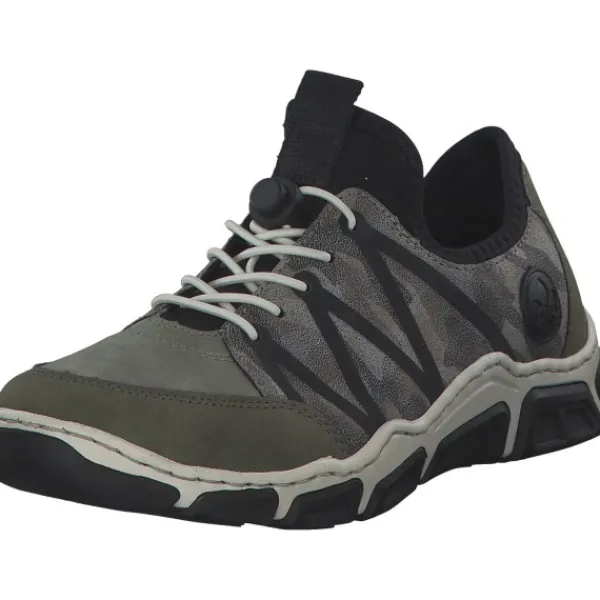Damen Rieker Klassische- & Business Schuhe|Klassische- & Business Schuhe<L0657, Schnürschuhe, liane/schilf/negro/stein-camo/