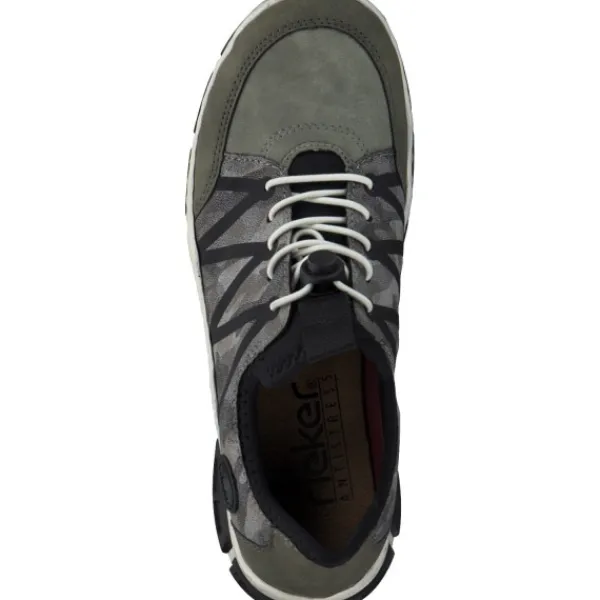 Damen Rieker Klassische- & Business Schuhe|Klassische- & Business Schuhe<L0657, Schnürschuhe, liane/schilf/negro/stein-camo/