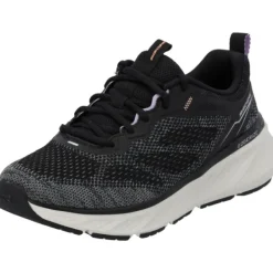 Damen Skechers Klassische- & Business Schuhe<150471, Schnürschuhe, Damen, BLACK KNIT / LAVENDER TRIM