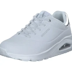 Damen Skechers Klassische- & Business Schuhe<155196, Schnürschuhe, Damen, WHITE/SILVER