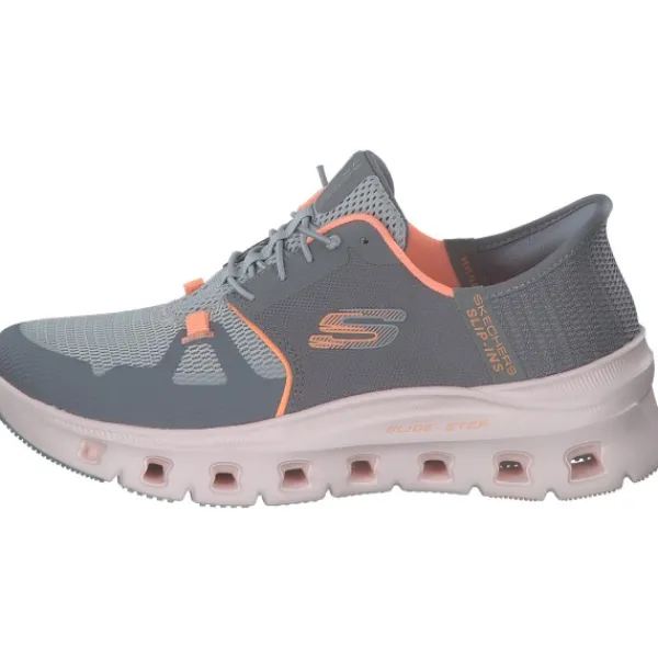 Damen Skechers Sneakers<150420, Slip-On-Sneaker, Damen, gray mesh / orange trim