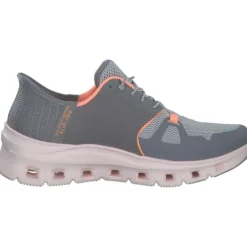 Damen Skechers Sneakers<150420, Slip-On-Sneaker, Damen, gray mesh / orange trim