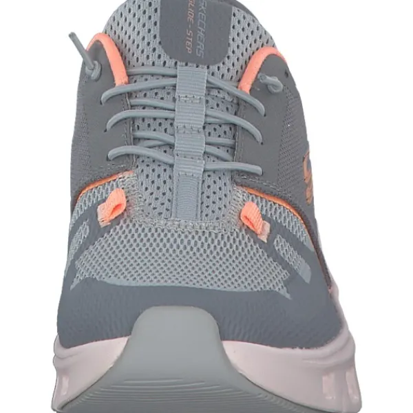 Damen Skechers Sneakers<150420, Slip-On-Sneaker, Damen, gray mesh / orange trim