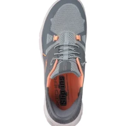 Damen Skechers Sneakers<150420, Slip-On-Sneaker, Damen, gray mesh / orange trim
