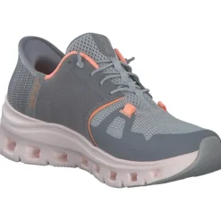 Damen Skechers Sneakers<150420, Slip-On-Sneaker, Damen, gray mesh / orange trim