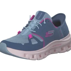 Damen Skechers Sneakers<150420, Slip-On-Sneaker, Damen, slate mesh / pink trim