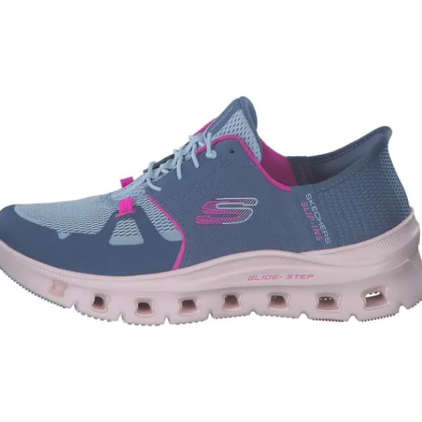 Damen Skechers Sneakers<150420, Slip-On-Sneaker, Damen, slate mesh / pink trim