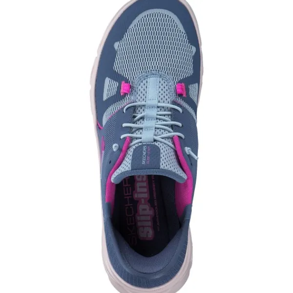 Damen Skechers Sneakers<150420, Slip-On-Sneaker, Damen, slate mesh / pink trim