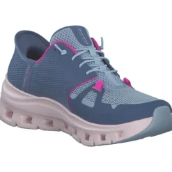 Damen Skechers Sneakers<150420, Slip-On-Sneaker, Damen, slate mesh / pink trim