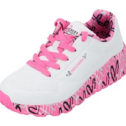 Kinder Skechers Klassische- & Business Schuhe<314976L , Schnürschuhe, Kinder, white/hot pink