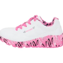 Kinder Skechers Klassische- & Business Schuhe<314976L , Schnürschuhe, Kinder, white/hot pink