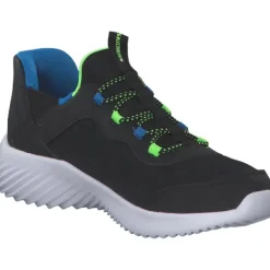 Kinder Skechers Slipper<403822L BBLM Bounder, Slipper (Kinder), Kinder, black/blue