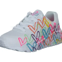Damen Skechers Klassische- & Business Schuhe<314064L, Schnürschuhe, Damen, white/neon multi