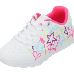 Kinder Skechers Klassische- & Business Schuhe<310391L, Schnürschuhe, Kinder, white/neon multi