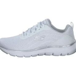 Damen Skechers Klassische- & Business Schuhe<150206-WSL FLEX APPEAL 5.0-UPTAKE, Schnürschuhe, Damen, WHITE MESH / SILVER TRIM