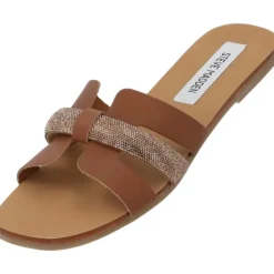 Damen Steve Madden Pantoletten & Badeschuhe<Edriah SM11002559, Plateau-Pantoletten, Damen, cognac multi