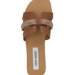 Damen Steve Madden Pantoletten & Badeschuhe<Edriah SM11002559, Plateau-Pantoletten, Damen, cognac multi