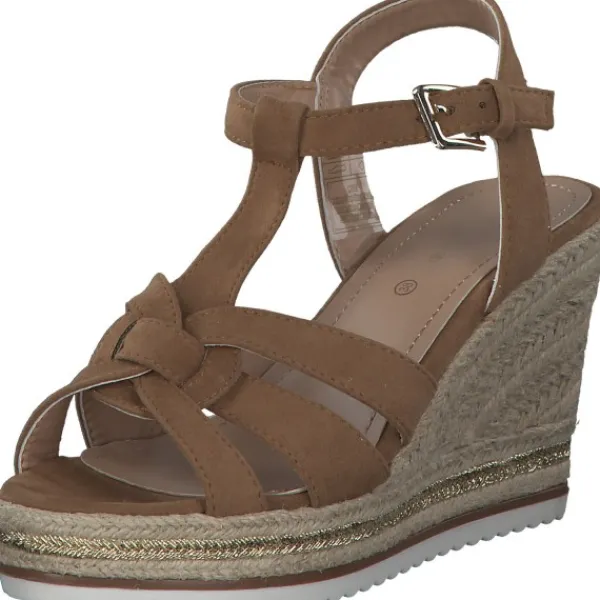 Damen Tom Tailor Sandaletten<3290204, Keilsandaletten, Damen, Braun