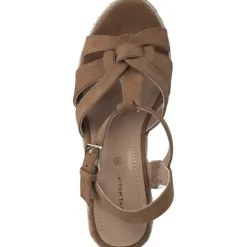 Damen Tom Tailor Sandaletten<3290204, Keilsandaletten, Damen, Braun