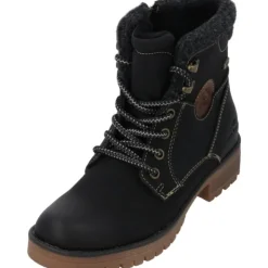 Damen Tom Tailor Stiefel<4290100023, Schnürstiefel, Damen, Black